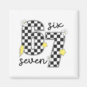 Rolig 67 Sex Sju Meme Slang 6-7 Rutig Nummer Magnet
