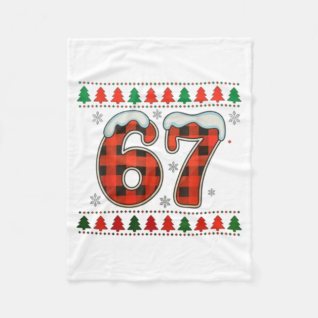 Rolig 67 Six Seven Squad Meme Jul Ful Sweat Fleecefilt (Framsidan)