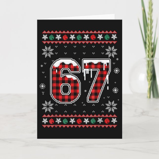 Rolig 67 Six Seven Squad Meme Jul Ful Sweat Kort (Framsida)