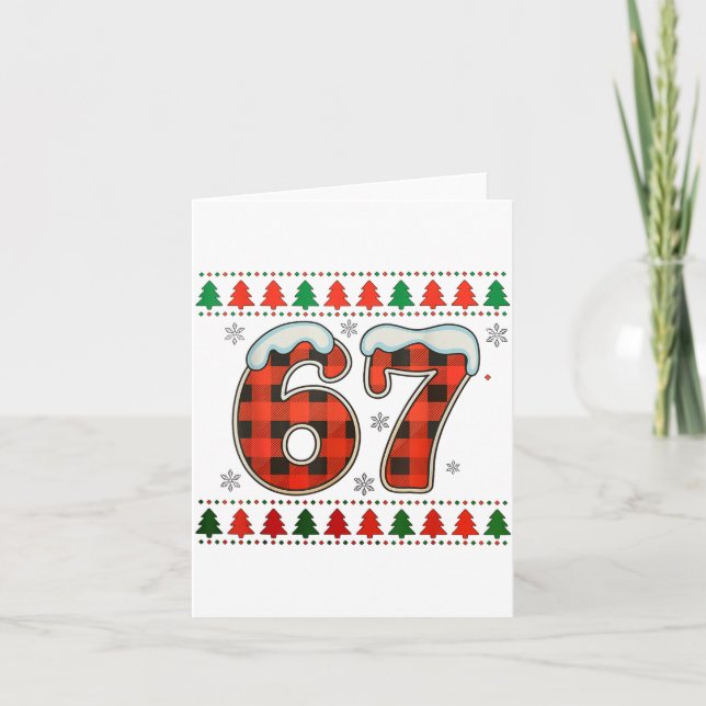 Rolig 67 Six Seven Squad Meme Jul Ful Sweat Kort (Framsida)