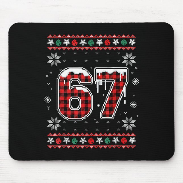 Rolig 67 Six Seven Squad Meme Jul Ful Sweatshirt Musmatta (Framsidan)