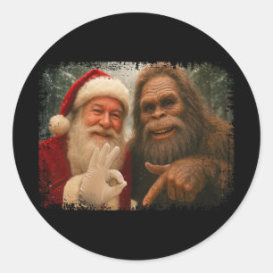 Rolig 67 Tomte Med Bigfoot Sex Sju 6 7 Meme Jul Runt Klistermärke