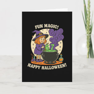 Rolig 6 7 Halloween-kostym Häxa Söt Retro Kul M Kort