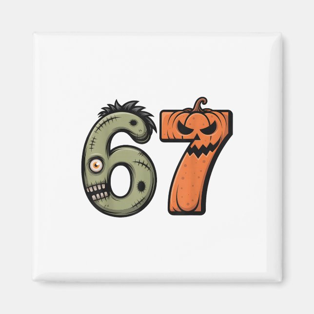 Rolig 6 7 Halloween-kostym Meme 67 Halloween _2  Magnet (Framsidan)