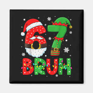 Rolig 6 7 Sex Sju Bruh Meme Jul Tomte Elf Magnet