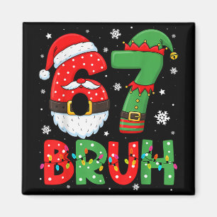 Rolig 6 7 Sex Sju Bruh Meme Jul Tomte Elf Magnet