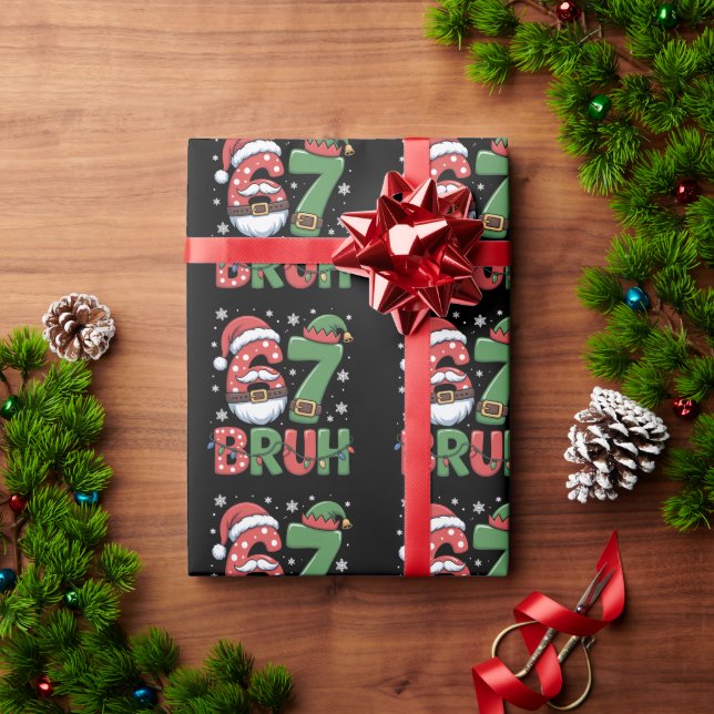 Rolig 6 7 Sex Sju Bruh Meme Jul Tomte Elf  Presentpapper (Julgåva)