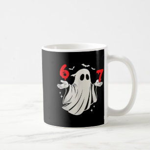Rolig 6 7 Sex Sju Meme Halloween Humor Spöke Cos Kaffemugg