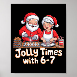 Rolig 6 7 Sex Sju Meme Jul Tomte Kvinna Poster
