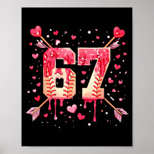 Rolig 6 7 Smältande Nummer Pil Baseball Dropp Vale Poster