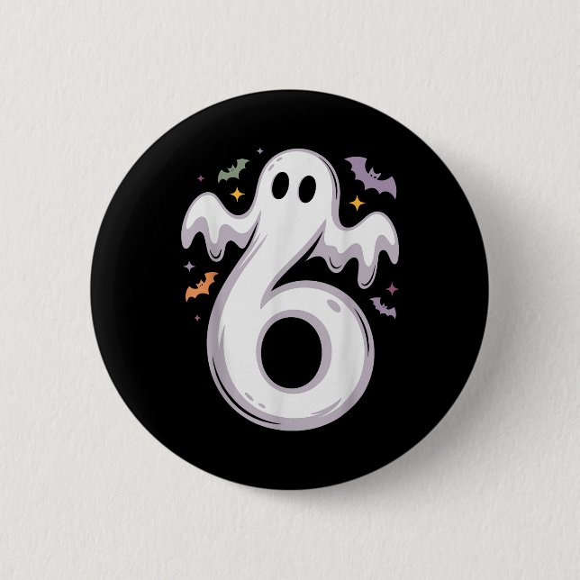 Rolig 6 Ghost Meme Halloween-kostym Matchande Desi Knapp (Framsida)