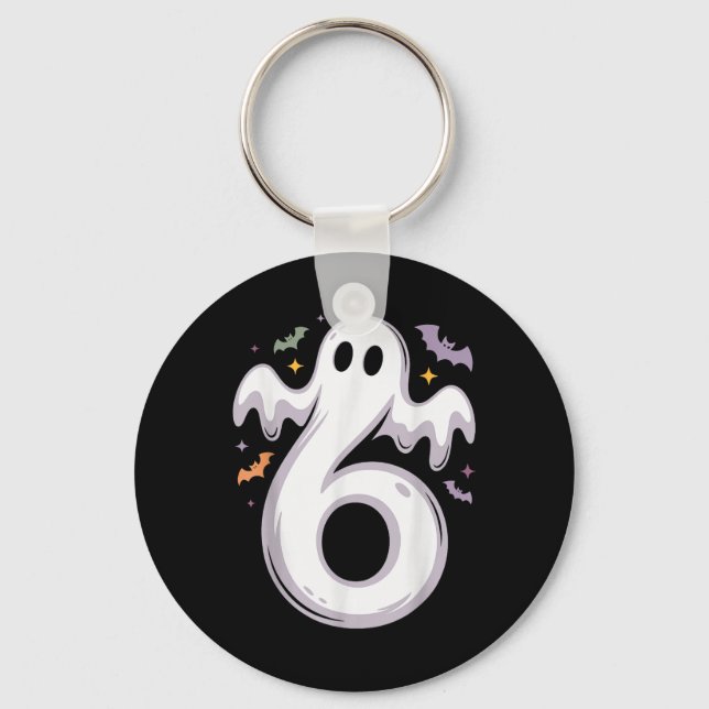 Rolig 6 Ghost Meme Halloween-kostym Matchande Desi Nyckelring (Framsida)