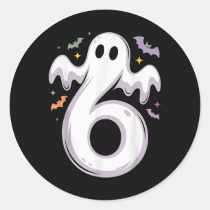 Rolig 6 Ghost Meme Halloween-kostym Matchande Desi Runt Klistermärke