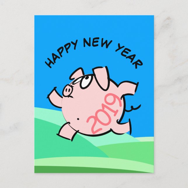 Rolig 6b serieillustration Gris År 2019 PostC Inbjudan Vykort (Framsida)