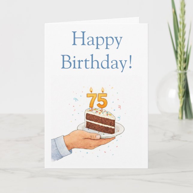 Rolig 75-årsdag kort (Framsida)