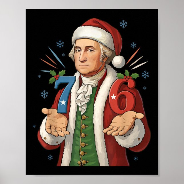 Rolig 7-6 6-7 George Washington Santa 67 Meme Jul Poster (Framsidan)