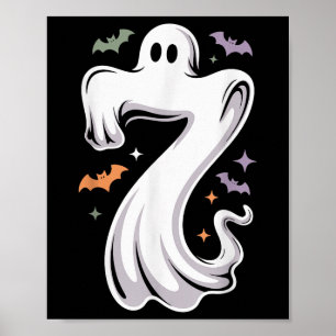 Rolig 7 Ghost Meme Halloween-kostym Matchande Desi Poster
