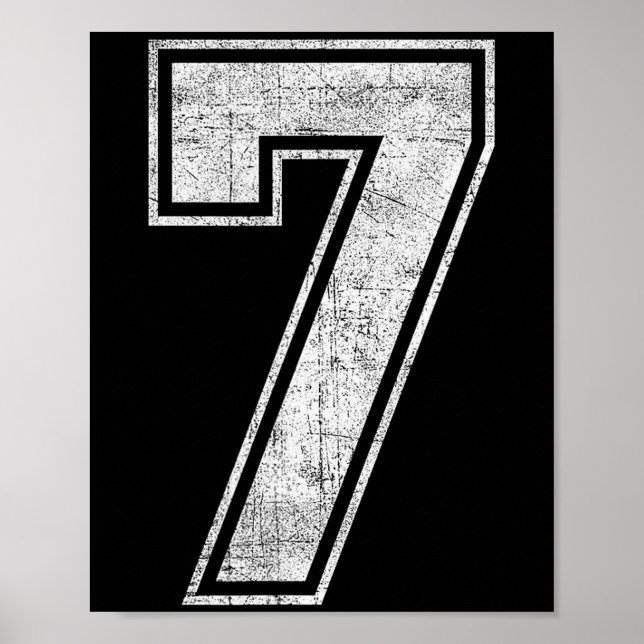 Rolig 7 Nummer Sju Grafisk Grupp Halloween Födelse Poster (Framsidan)