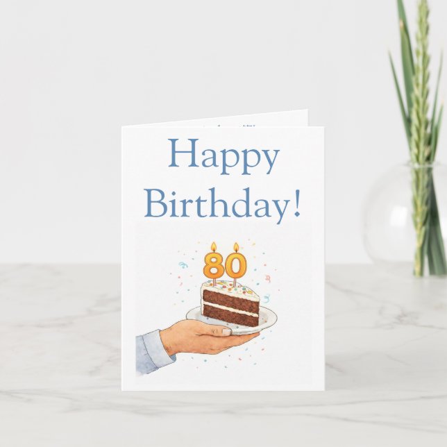 Rolig 80-årsdag kort (Framsida)
