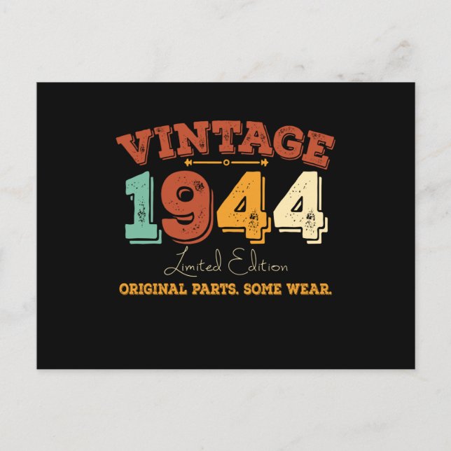 Rolig 81-åring 1944 Retropresent till 81-årsdag Vykort (Framsida)