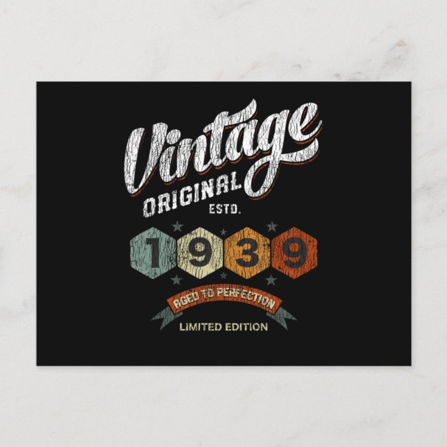 Rolig 86-åring 1939 Retro present för 86-årsdag Vykort (Framsida)