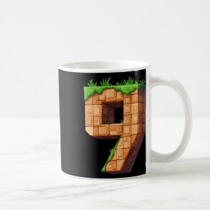 Rolig 9-års födelsedag Nummer 9 TV-spelare Pixel-t Kaffemugg