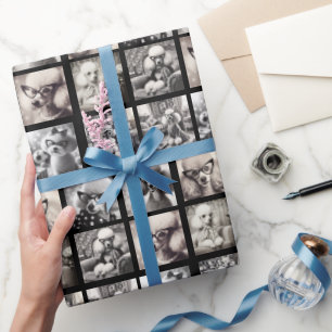 Rolig 9 Foto Collage Bilder Inpackningspapper Presentpapper
