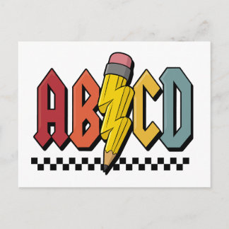 Rolig ABCD penn alfabet grafisk design Inbjudan Vykort
