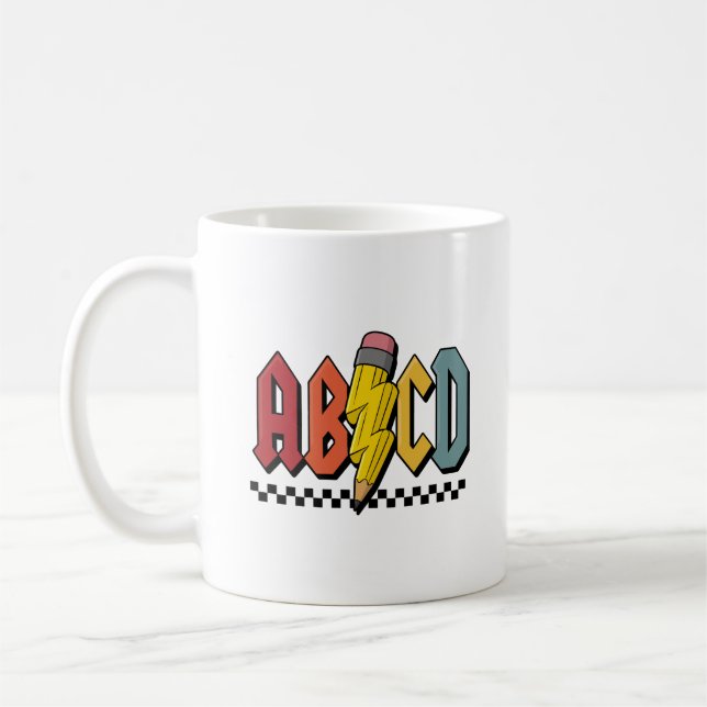 Rolig ABCD penn alfabet grafisk design Kaffemugg (Vänster)