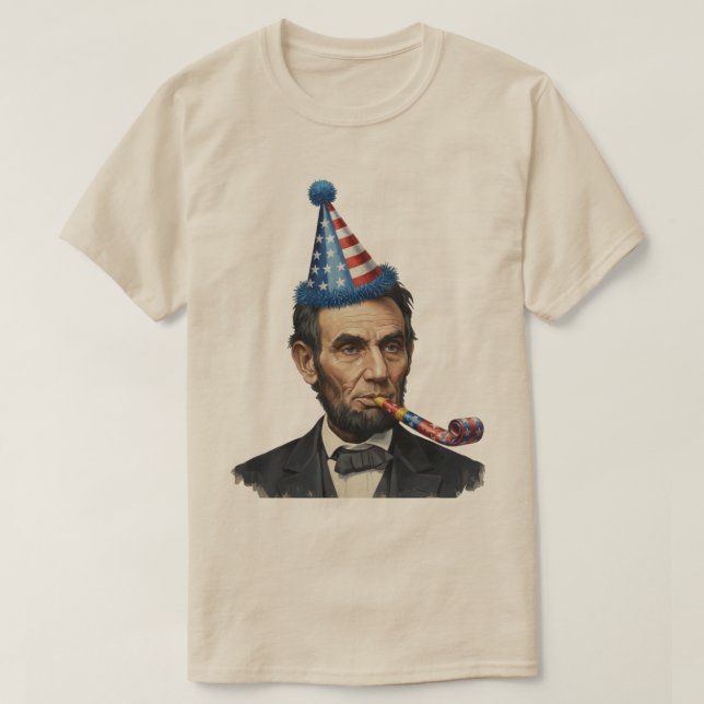 Rolig Abraham Lincoln-festfirande  T Shirt (Design framsida)
