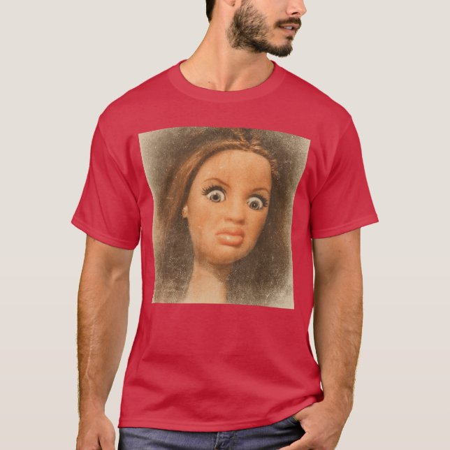 Rolig Äcklig Docka Ansikte Meme Pojke T Shirt (Framsida)