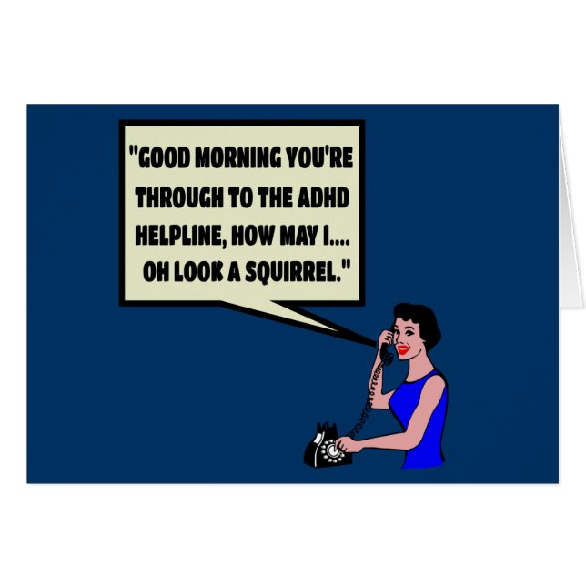 Rolig ADHD Hälsningskort (Framsidan Horizontal)