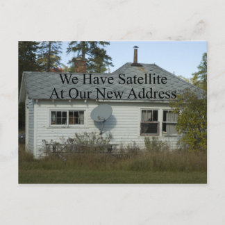 Rolig adressändring - Vi har satellit Meddelande Vykort