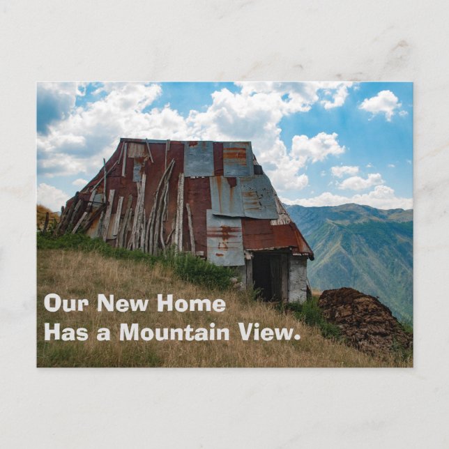 Rolig adressändringskort: Blecktak Meddelande Vykort (Framsida)