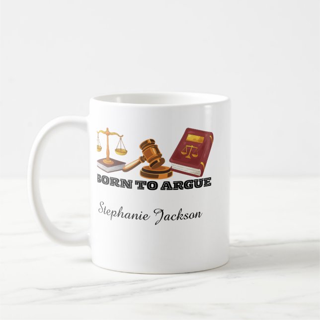 Rölig advokat född för att argumentera  kaffemugg (Vänster)