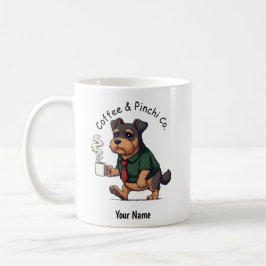 Rolig Affenpinscher Hund Affärskostym Kaffe Kaffemugg