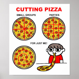 Rolig affisch för pizzaskärning