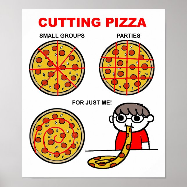 Rolig affisch för pizzaskärning (Framsidan)