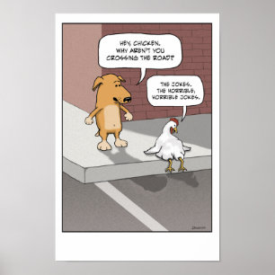 Rolig affisch: Hund och höna Poster