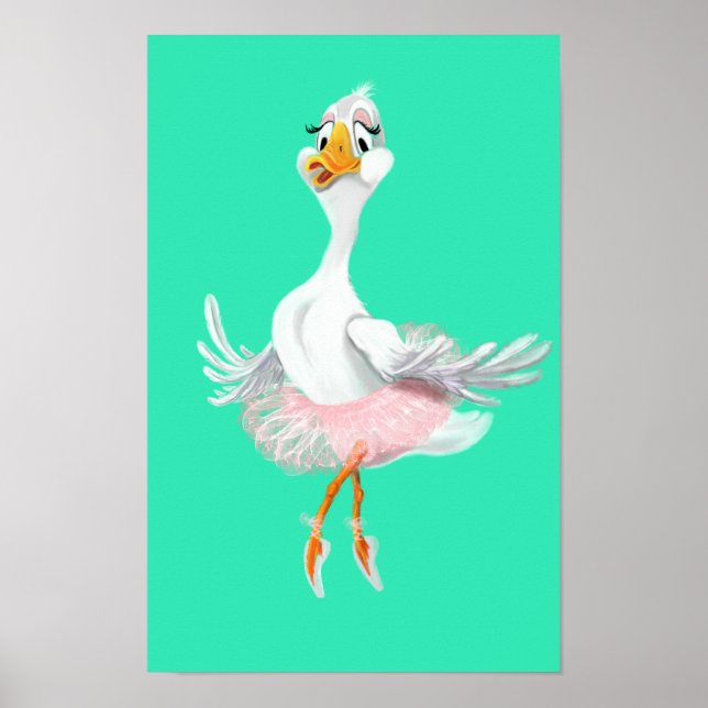 Rolig affisch med ballerinaanka - Målning (Framsidan)