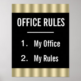 Rolig affisch med kontorsregler