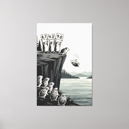 Rolig affisch med lämlar tryckt på canvas