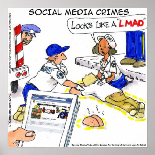 Rolig affisch om brott på sociala medier