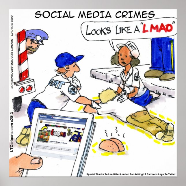 Rolig affisch om brott på sociala medier (Framsidan)