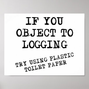 Rolig affisch om plasttoalettpapper