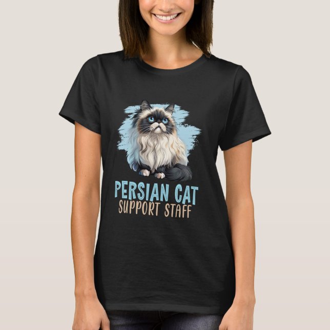 Rolig ägare till persisk katt supportpersonal t shirt (Framsida)