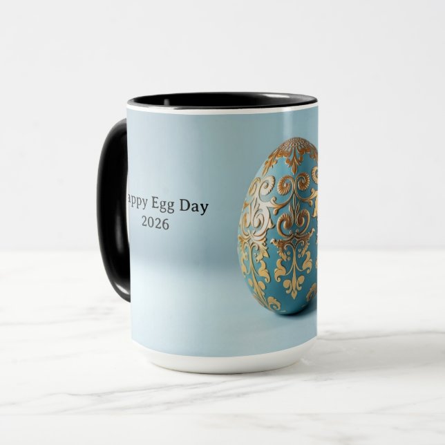 Rolig Ägg-ullent Dag Puns Personlig Mugg (Framsida vänster)