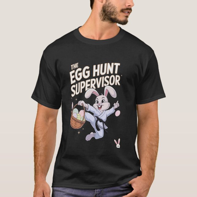 Rolig äggsökande övervakare påsk t shirt (Framsida)