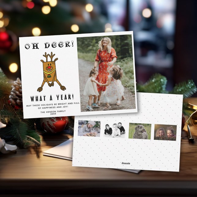 Rolig Åh Älg Vad Ett År Jul Foto Collage Julkort (Skapare uppladdad)