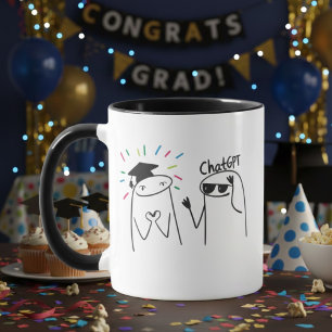 Rolig AI-examensfirande doodle-design Mugg